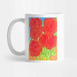 Red Set Flowers Mug